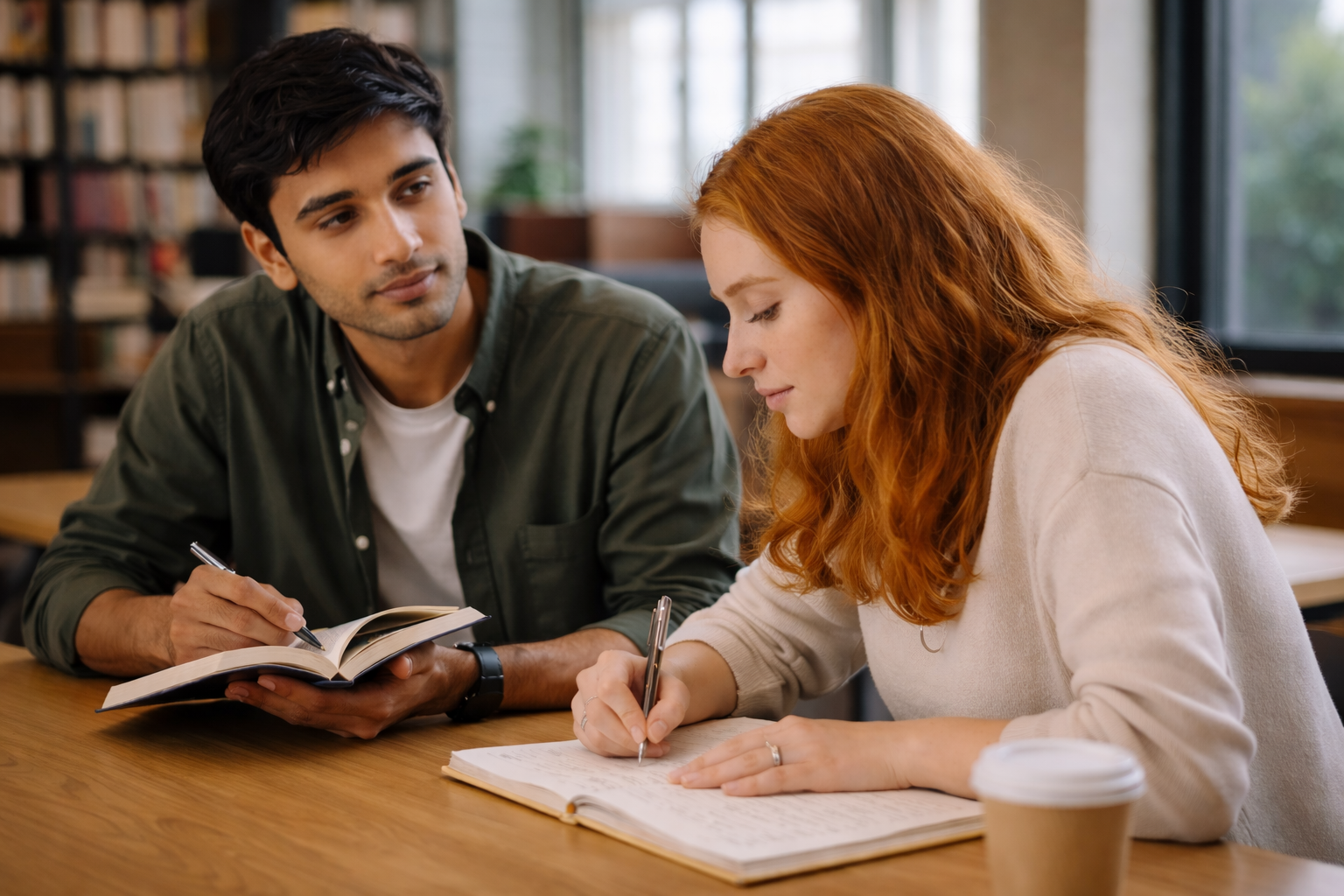 Studierende mit Notizen